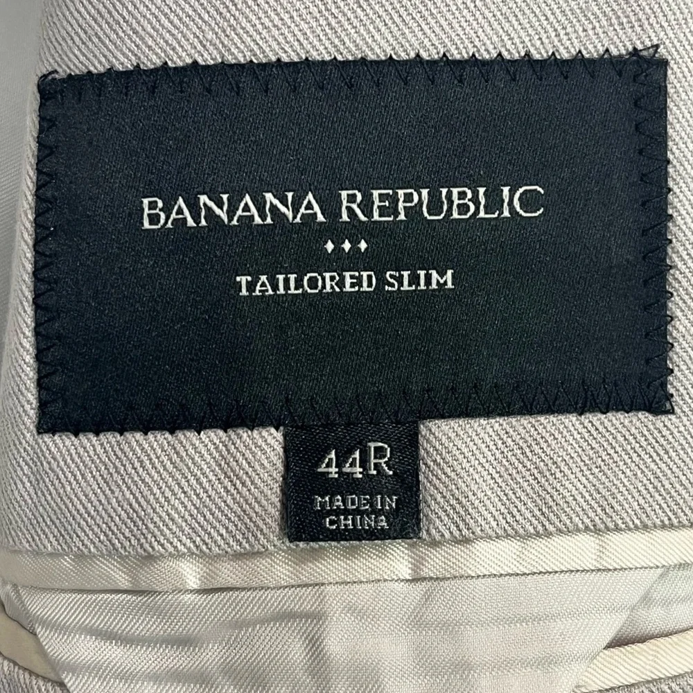 Banana Republican Men's Tan Blazer Sz 44R Tailored Slim Cotton Linen Preppy